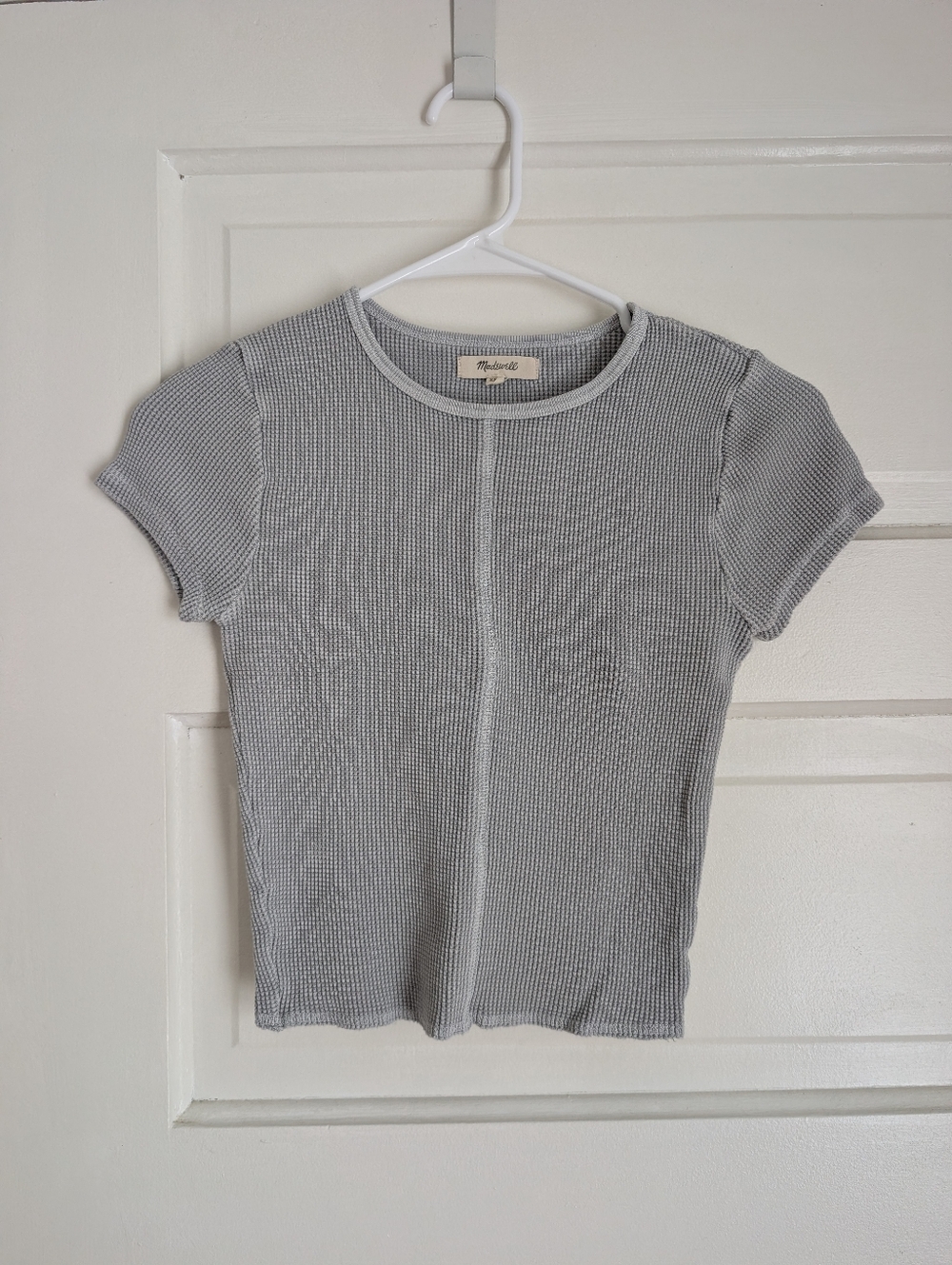 Madewell Waffle Knit Crewneck Cropped Tee